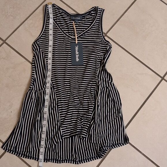 NWT ModCloth Every Direction Knit Tank Navy Blue White Striped Sleeveless XXS - Picture 4 of 10